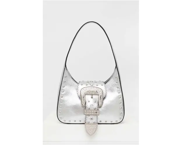 Moschino Jeans poseta de piele culoarea argintiu