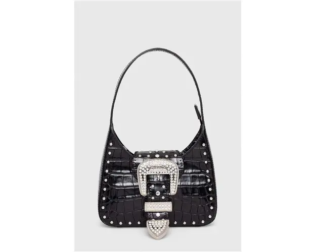 Moschino Jeans poseta de piele culoarea negru