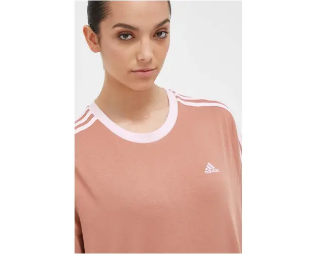 adidas tricou din bumbac culoarea maro