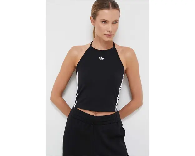 adidas Originals top femei, culoarea negru