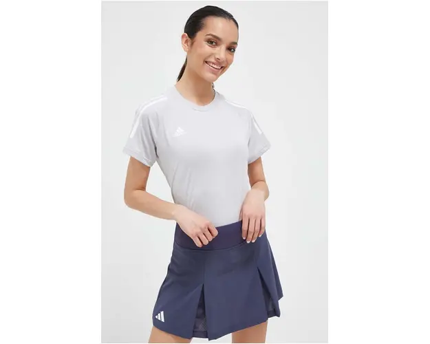 adidas Performance tricou de antrenament Hilo culoarea gri