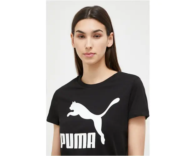 Puma tricou din bumbac culoarea negru