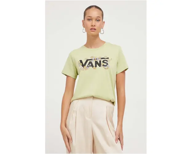 Vans tricou din bumbac culoarea verde
