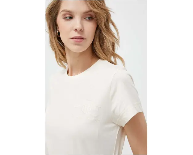 Gant tricou din bumbac culoarea bej