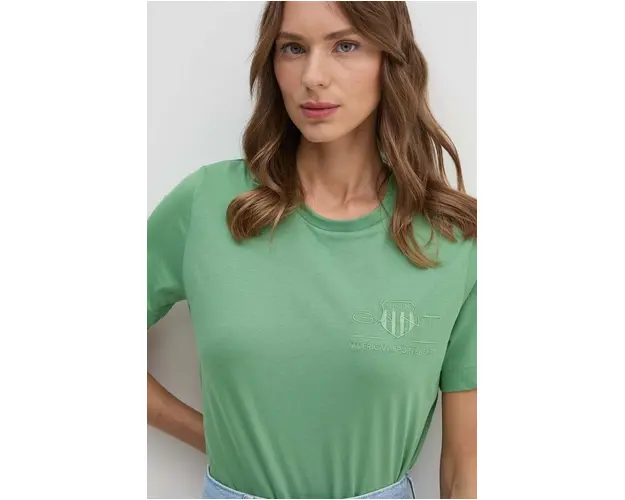 Gant tricou din bumbac culoarea verde
