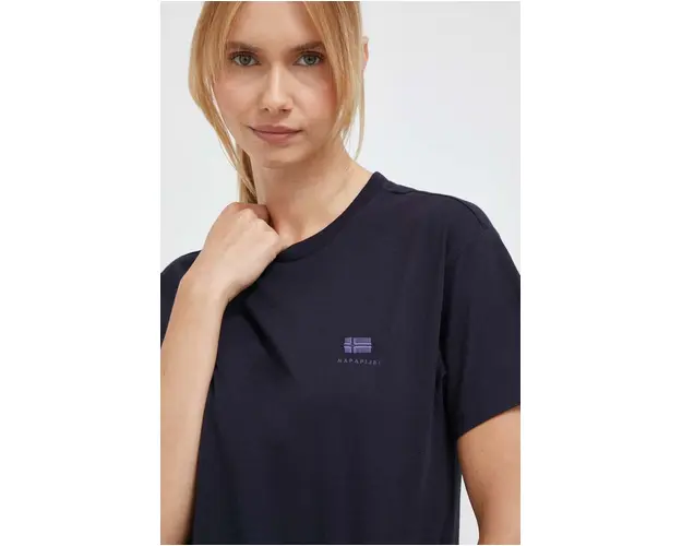 Napapijri tricou din bumbac culoarea albastru marin