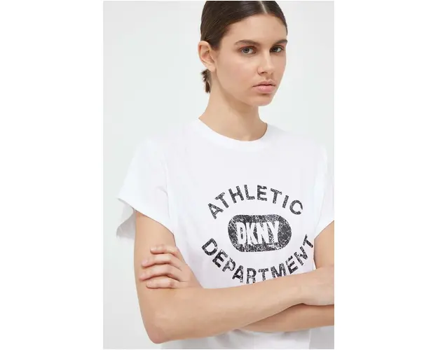 Dkny tricou din bumbac culoarea alb
