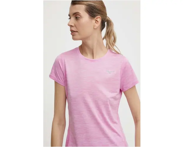 Mizuno tricou de alergare Impulse core culoarea roz