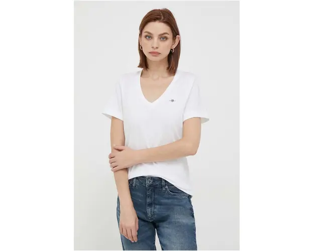 Gant tricou din bumbac culoarea alb