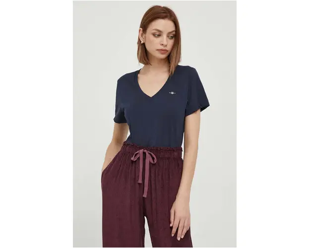 Gant tricou din bumbac culoarea albastru marin