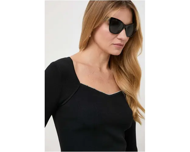MICHAEL Michael Kors longsleeve femei, culoarea negru