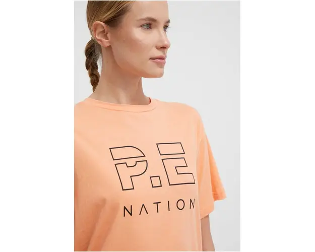 P.E Nation tricou din bumbac femei, culoarea portocaliu