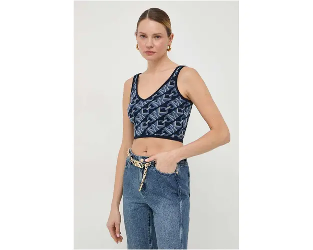 MICHAEL Michael Kors top femei, culoarea albastru marin