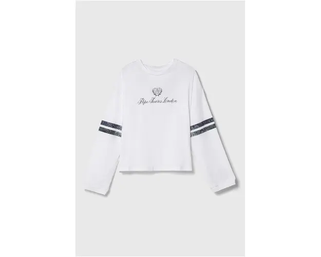 Pepe Jeans longsleeve copii culoarea alb