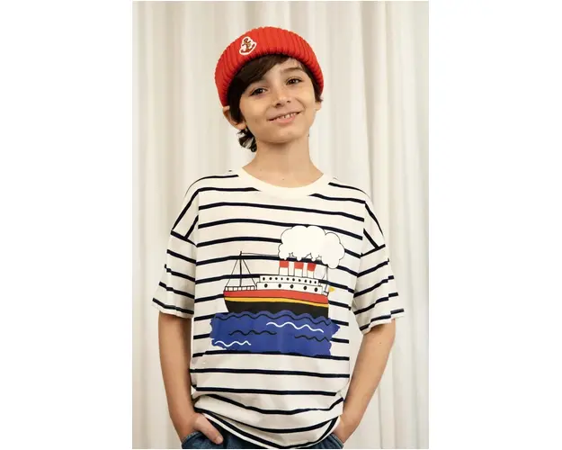 Mini Rodini tricou de bumbac pentru copii culoarea alb, modelator