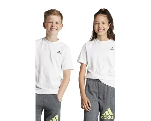 adidas tricou de bumbac pentru copii culoarea alb, cu imprimeu