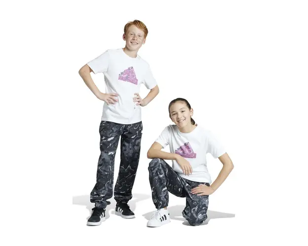 adidas tricou de bumbac pentru copii culoarea alb, cu imprimeu