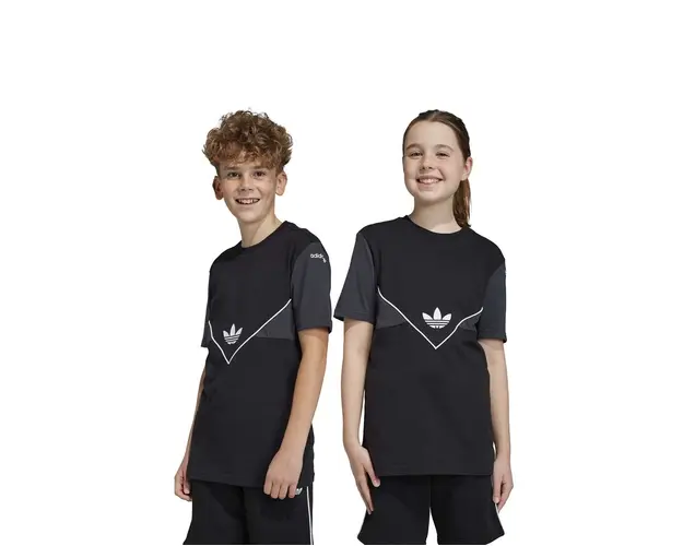 adidas Originals tricou de bumbac pentru copii culoarea negru, modelator