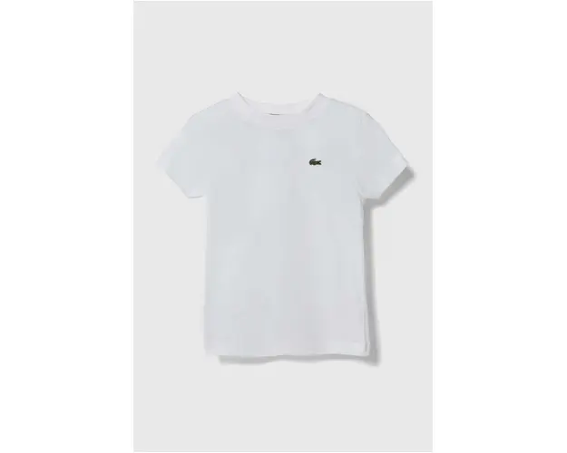 Lacoste tricou de bumbac pentru copii culoarea alb, neted