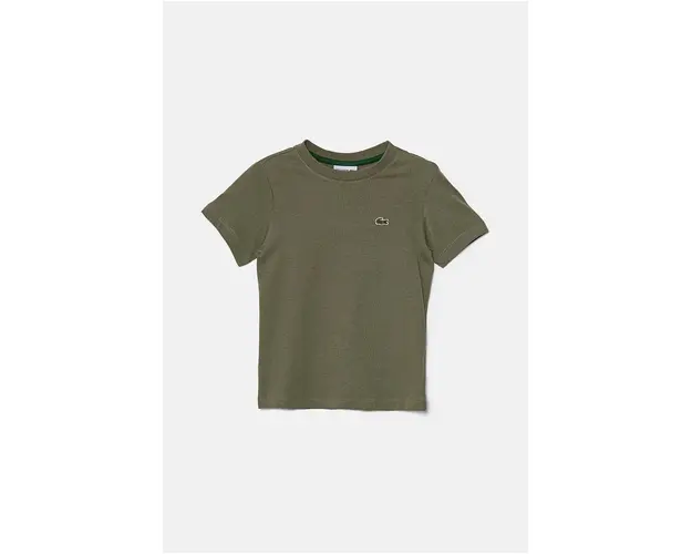 Lacoste tricou de bumbac pentru copii culoarea verde, neted