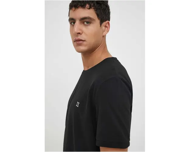 Les Deux tricou din bumbac culoarea negru, neted