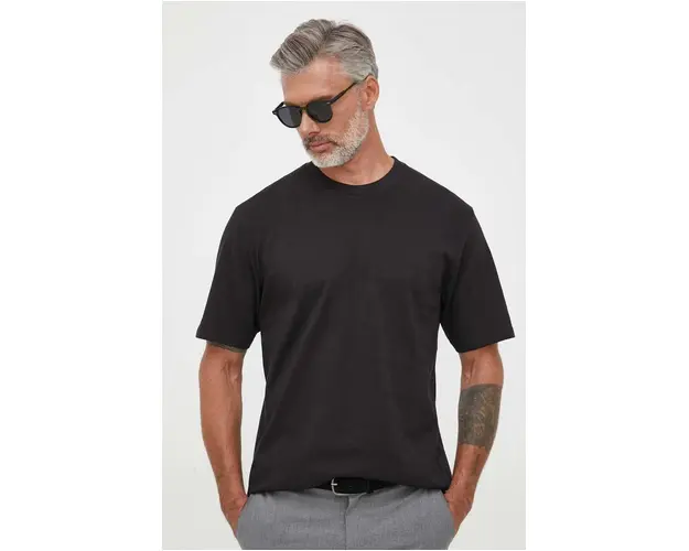 Lindbergh tricou din bumbac culoarea negru, neted