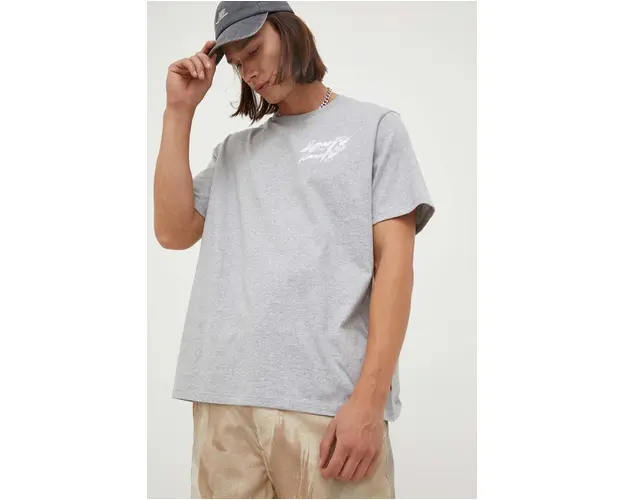 Levi's tricou din bumbac culoarea gri, cu imprimeu