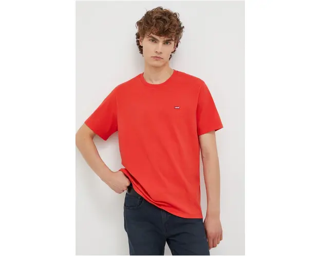 Levi's tricou din bumbac culoarea rosu, neted