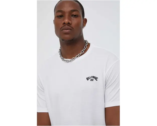 Billabong tricou din bumbac Arch Crew barbati, culoarea alb, neted, EBYKT00100