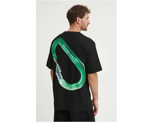 Filling Pieces tricou din bumbac Carabiner culoarea negru, cu imprimeu, 74417051861