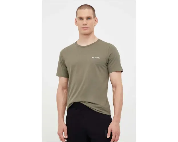 Columbia tricou din bumbac culoarea verde, cu imprimeu