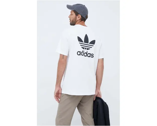 adidas Originals tricou din bumbac culoarea alb, cu imprimeu