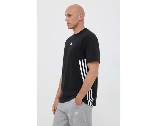 adidas tricou din bumbac culoarea negru, cu imprimeu