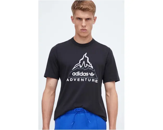adidas Originals tricou din bumbac ADV VOLCANO culoarea negru, cu imprimeu