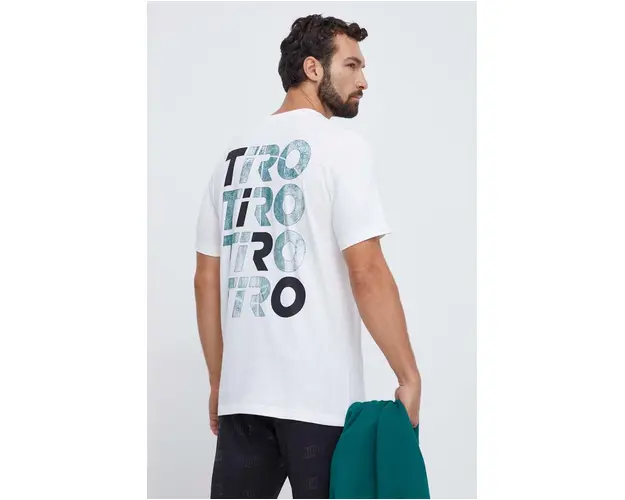 adidas tricou din bumbac barbati, culoarea alb, cu imprimeu