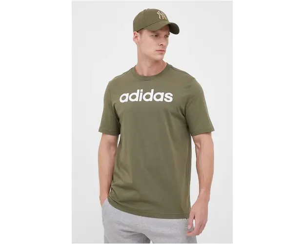 adidas tricou din bumbac culoarea verde, cu imprimeu