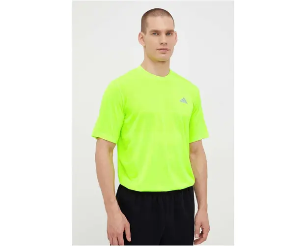adidas Performance tricou de alergare Ultimate culoarea verde, neted