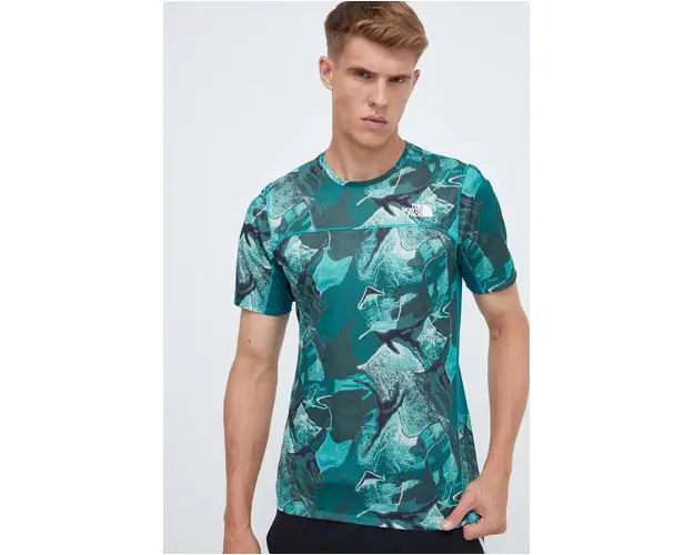 The North Face tricou sport Sunriser culoarea verde, modelator