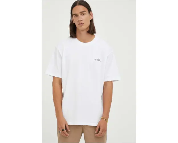 Les Deux tricou barbati, culoarea alb, neted