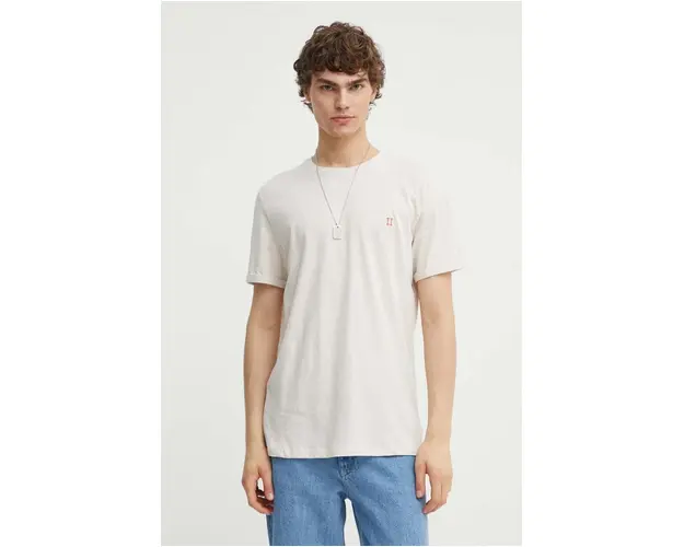 Les Deux tricou din bumbac culoarea bej, neted