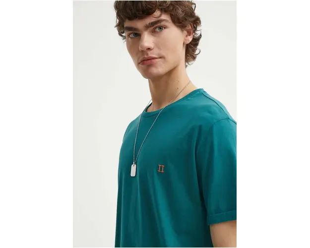 Les Deux tricou din bumbac culoarea verde, neted
