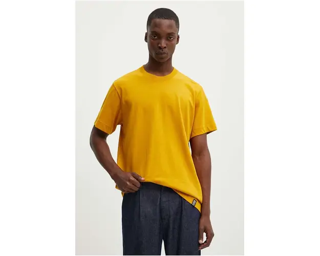 G-Star Raw tricou din bumbac culoarea galben, neted