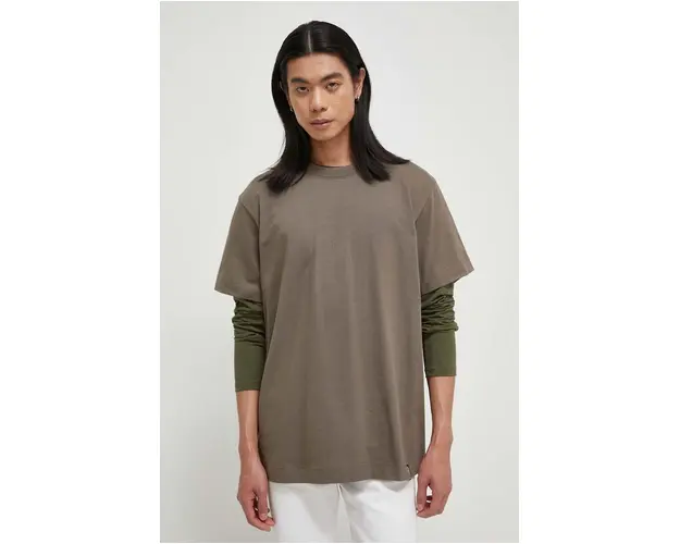 G-Star Raw tricou din bumbac culoarea verde, neted