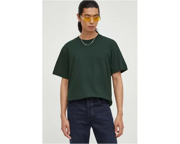 G-Star Raw tricou din bumbac culoarea verde, neted