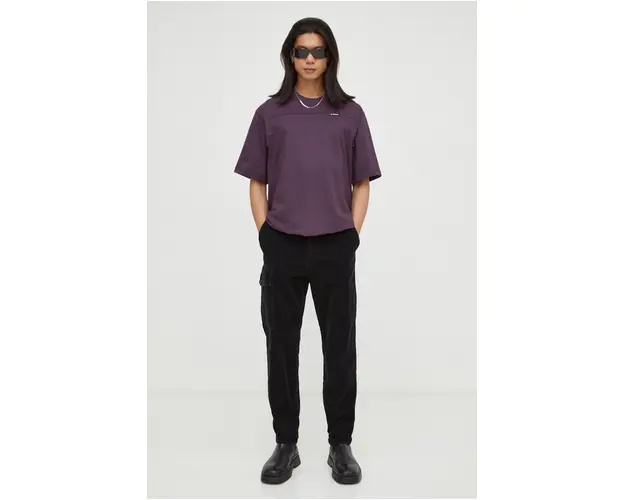 G-Star Raw tricou din bumbac culoarea violet, neted
