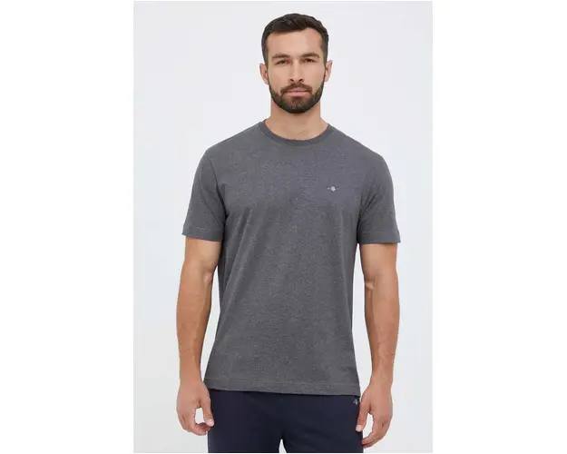 Gant tricou din bumbac culoarea gri, neted