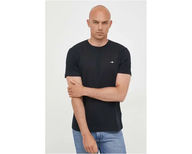 Gant tricou din bumbac culoarea negru, neted