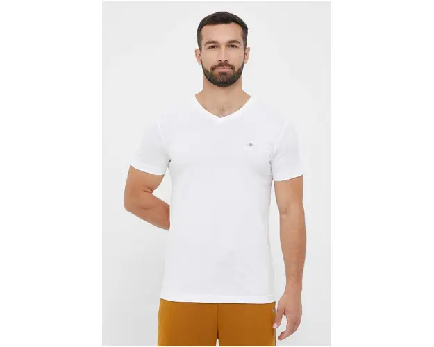 Gant tricou din bumbac culoarea alb, neted