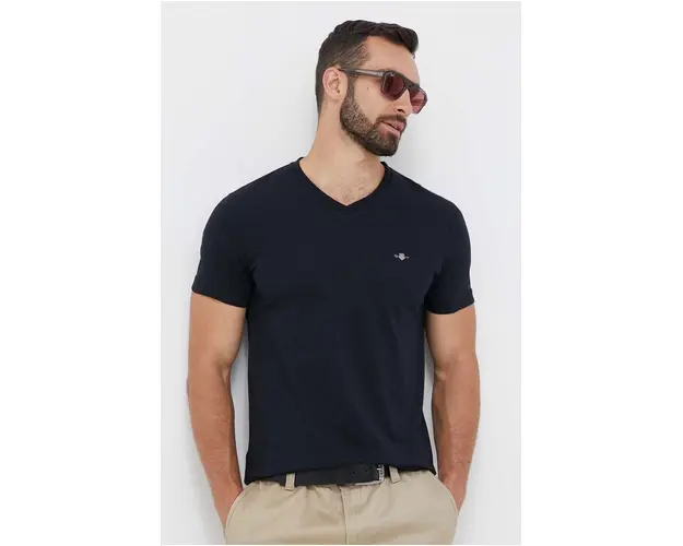 Gant tricou din bumbac culoarea negru, neted