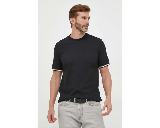 BOSS tricou din bumbac culoarea negru, uni 50501097